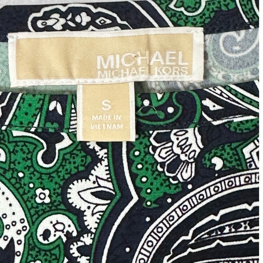 MICHAEL Michael Kors Dress Sz Small Paisley Mini Long‎ Sleeve Boho Hippie - Picture 3 of 13